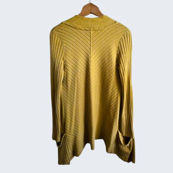 Anthropologie Saturday Sunday Cardigan Sweater Fleece Soft Mustard Yellow XS - Picture 2 of 8